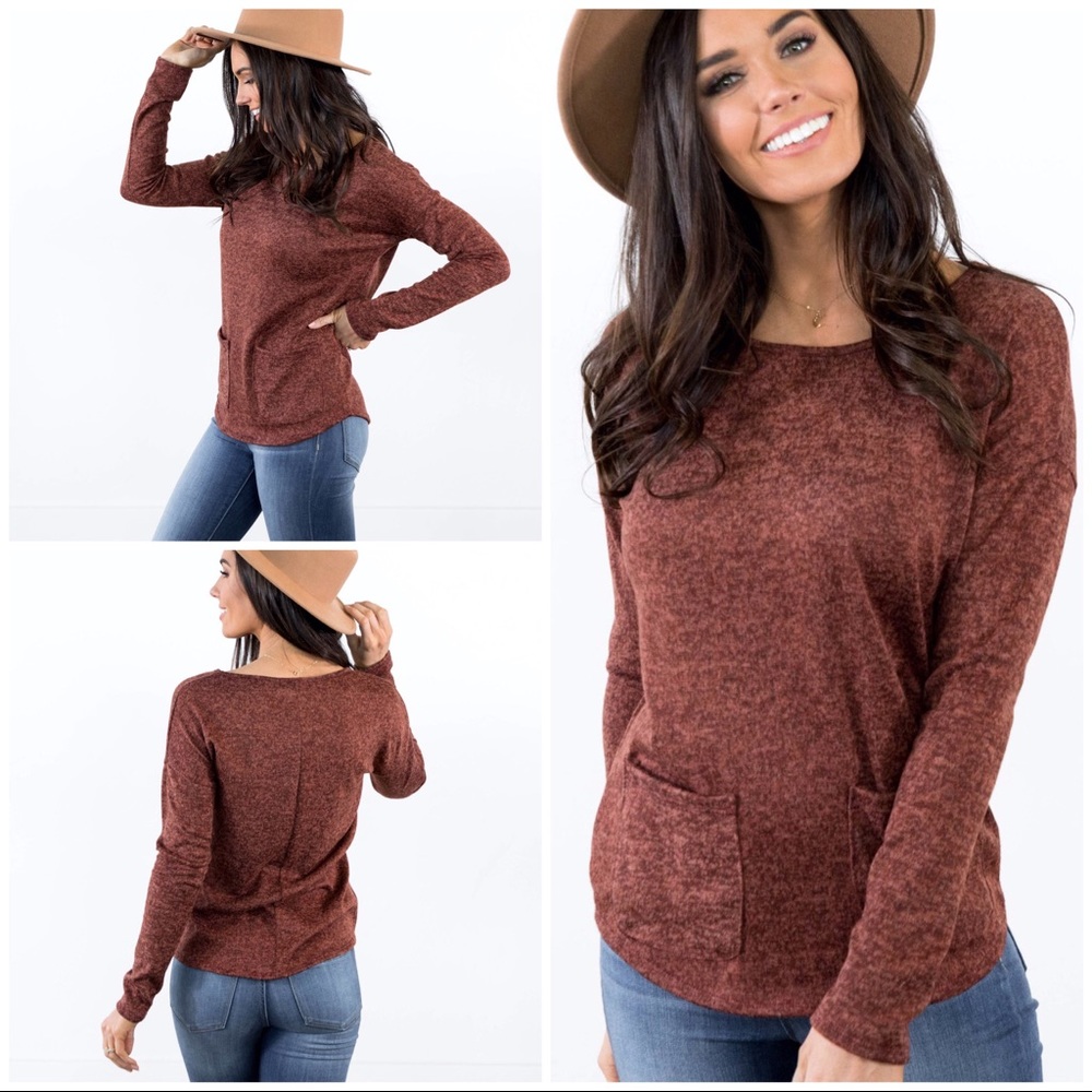 Hender Russet pocket sweater. Super soft & snuggly